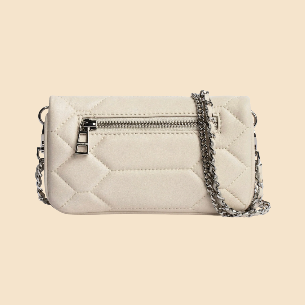 Zadig & Voltaire Rock Nano Quilted Clutch crema