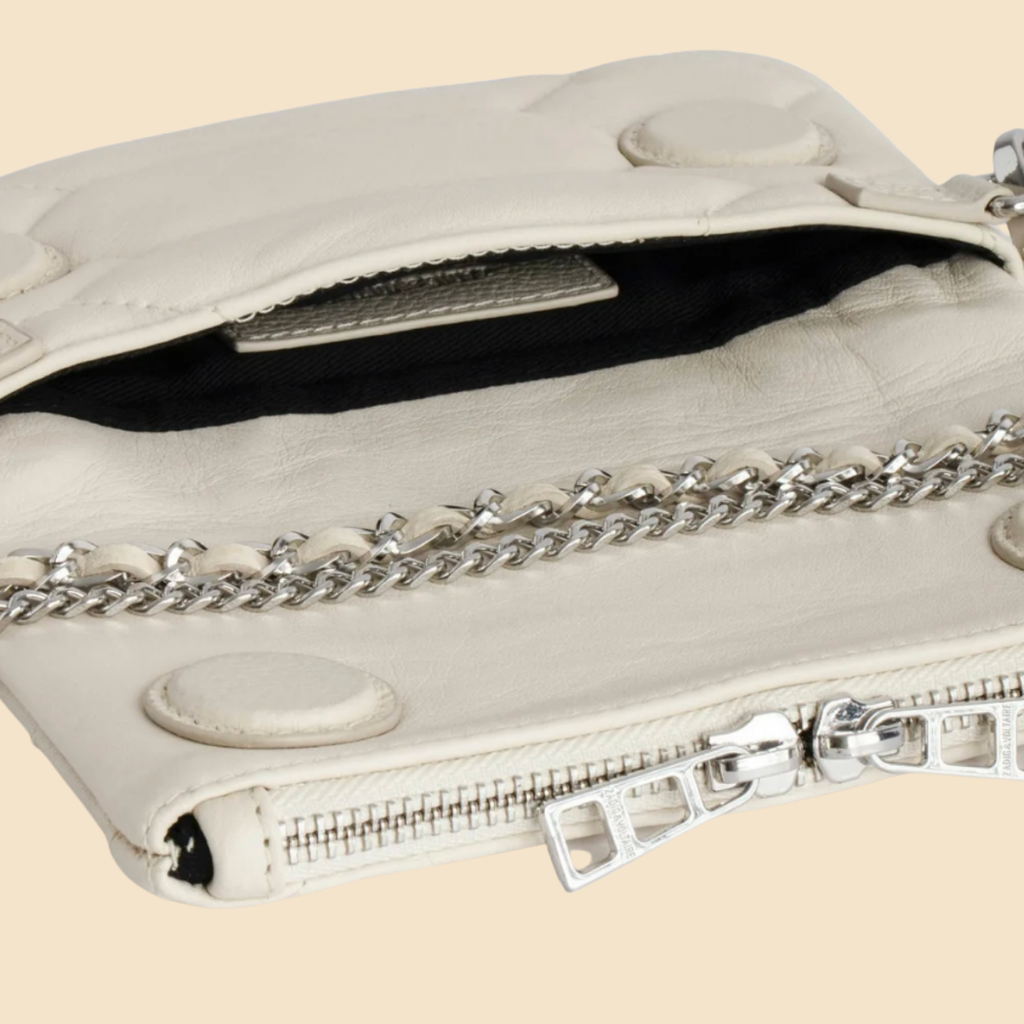 Zadig & Voltaire Rock Nano Quilted Clutch crema
